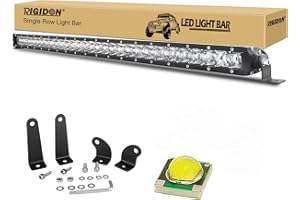 RIGIDON Foco Barra de luz led, 12V 24V 32 Pulgadas 150W, Unica Fila Barras Luminosas led para Off Road camión Coche ATV SUV 4x4 Barco, Lampara Foco, Faros Trabajo led 6000K Blanco