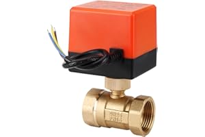 EJOYOUS Elektryczny zawór kulowy z napędem, 2-drożny, 3-przewodowy, strefowy, zawór kulowy, mosiężny, silnik, zawór kulowy, dwudrożny do sterowania przepływem 1,6 MPa, gwint (DN25)