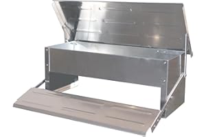 iElyiEsy Auto Chicken Feeder 5KG Capacity Aluminium Treadle Poultry Feeder Ratproof Water-Resistant Self-Opening Feeder for Chicken Ducks Most Poultry