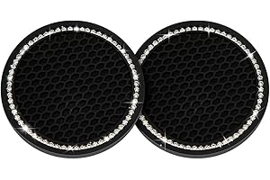 SAVITA 2 Pièces Coaster de Voiture Bling Coaster de Voiture Accessoires de Voiture Strass pour Voitures, Camions, Véhicules