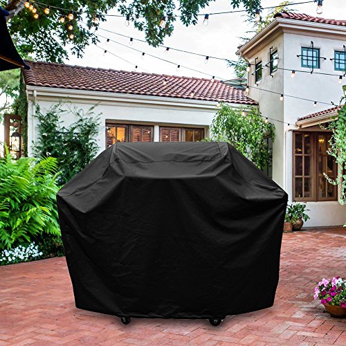 BBQ Grill Abdeckhaube, Vegbirt Wasserdicht Grillabdeckung Schutzhuelle Haube Grill Abdeckplane (145x61x117cm) —Schwarz - 5