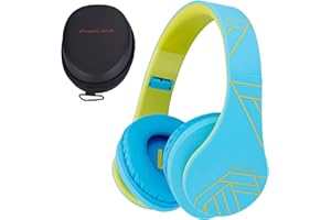 PowerLocus Auriculares para niños, Auriculares Bluetooth para niños, con 85DB Volumen Limitado, Auriculares Plegable con micrófono, Micro SD Slot, Auriculares Inalámbricos y con Cable, con Estuche