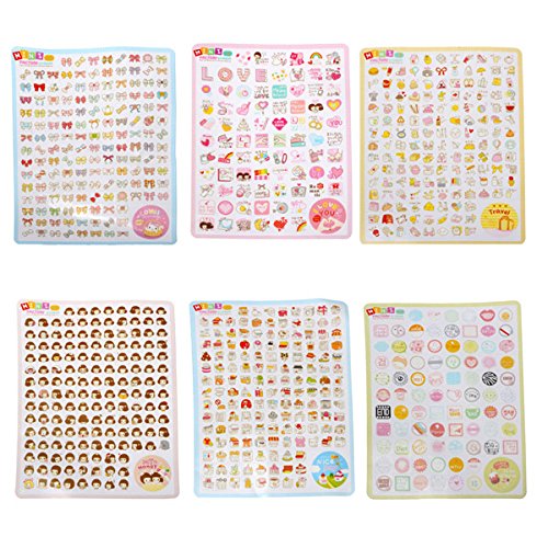 4 Blatt Niedlichen Mini Sticker Planner Kalender Tagebuch Notizbuch Aufkleber Dekoration (LOVE) - 5