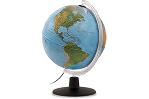 Tecnodidattica - GAIA 25 AR | Globo Terráqueo con Luz y Giratorio para Niños | Realidad Aumentada con Datos sobre Naturaleza y Cultura | Cartografía Física y Política | Diámetro de 25 cm I Español