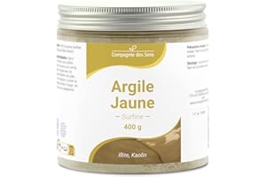 LA COMPAGNIE DES SENS Argile Jaune Illite - Poudre surfine - 400g - Argile Brute 100% naturelle, qualité Premium - Pour la cosmétique maison