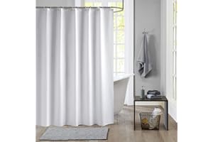 MEIORO Meiosuns zasłona prysznicowa biała Peva wodoodporna i odporna na pleśń zasłony łazienkowe akcesoria domowe z nierdzewnymi oczkami i haczykami do zasłony (biała, 80 × 180 cm)