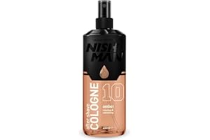 ‎NISHMAN NISHMAN Aftershave Cologne 10 - Amber 400ml – Erfrischende Sprüh-Lotion für Herren – Duft von Vanille, Sandelholz, Fruchtigen & Blumigen Noten – Herren Kölnisch Wasser