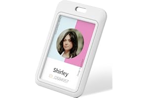 Uniclife Porta Tarjetas Identificativas Deslizante Funda Plástica Vertical Blanco Portacredenciales con Ventana Transparente para Oficina Escuela Tarjetas de Identificación de Crédito, 3 Unidades