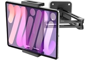 urmust Tablet Wall Mount Holder, 360° Rotation Adjustable iPad Wall Holder, with Aluminum Extendable Arm Adjustable for iPad Mini/Air/Pro/Galaxy Tab/Kindle/Switch, All 4.9"-13" Phones & Tablets