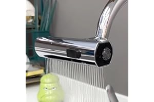 CHENRI Robinet de Cuisine Cascade, Pivotant à 360 ° Robinet Cascade pour Lavabo, 3 Modes Mitigeur Cascade, Adaptateur Robinet Cuisine, Acier Inoxydable Robinet à Rallonge Rotatif pour cuisine, Salle de Bain