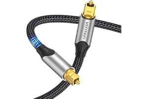 VENTION Optical Audio Cable 1m ,Digital Toslink S/PDIF Cable - Gold-Plated Connector for Soundbar, TV, PS4, Xbox, Home Cinema & Stereo Systems