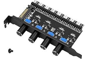 SinLoon 4-pokrętło regulator prędkości wentylatora chłodzącego PC 8 kanałów hub wentylatora do obudowy procesora HDD VGA PWM wentylator PCI wspornik 12 V sterowanie wentylatorem zasilacz SATA/4-pinowy interfejs