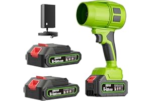 LONVGRT Seese Pro - Ultra Light, Ultra Powerful Blower, Electric Cordless Leaf Blower Handheld, Cordless Turbo Super Power Air Duster, Mini Jet Dry Fan for Lawn, Patio, Outdoors(Green,2 Battery)