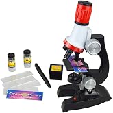 XLKJ Microscope kit for kids, science microscope, 100 x 400 x 1200, with LED light