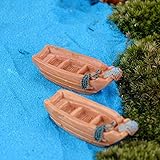 Color:como se muestra Bluelover Mini Pesca Barco Micro Paisaje Decoraciones De Jardín De Resina Decoración Bricolaje