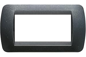 BTicino L4804PA Livinglight Placa de 4 módulos, color acero oscuro