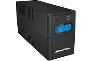 PowerWalker VI 650VA/360W LCD IEC Uninterruptible Power Supply with AVR Stabilizer, RJ-11 Surge Protection, HID Support and LCD Screen
