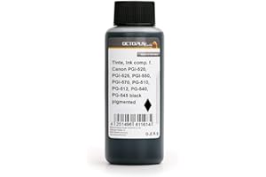 Octopus 250ml Nachfülltinte kompatibel für Canon PGI-520, PGI-525, PGI-550, PGI-570, PG-510, PG-512, PG-540, PG-545 Druckerpatronen, Tintenpatronen schwarz Pigment (kein OEM)
