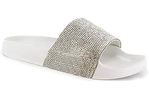 SUGAR ISLAND CELEBRITY STYLE LADIES WOMENS GLITTER DIAMANTE FLIP FLOP SLIDERS PLAIN SLIPPERS MULES