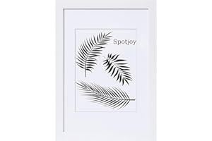 Spotjoy Bilderrahmen DIN A4 21x29.7 cm 1er Set Fotorahmen Posterrahmen mit Passepartout Holzrahmen Dokumentenrahmen stabiles MDF-Holz Rahmen mit Acrylglas, Weiß