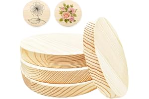 MTLHBCG Lot de 4 disques ronds en bois non traité, diamètre : 10 cm, épaisseur : 20 mm, pour le bricolage, l'artisanat, la peinture, les panneaux de porte, les mariages et les décorations de Noël