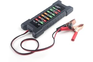 Aoowei Alligator Clip Battery Tester 12V/24V Multi Functions Car Battery Diagnostic Tools with LED Indicators Lights for Car Motorbike Battery Tester