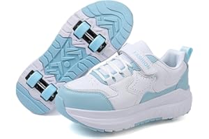 FANSU Chaussure à Roulette Garçons Filles, Chaussures a roulettes Enfant Retractable avec 4 roulettes, Basket Roller Fille pour Intérieur Extérieur