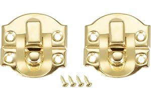 QUARKZMAN 21 x 20 mm retro box låsning x 2 st retro liten storlek dekorativ spänne klämma med monteringsskruvar för verktygsl