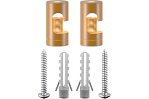 ‎OASHISU OASHISU 2 Stück Aluminiumlegierung Aufputz-Kabelhalter für Lampe Zweiteilige Wand- und Deckenpins für Textilkabel Deckenbefestigung Affenschaukel DIY mit Schrauben und Dübeln, Gold