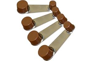 OULU Tope para puerta con retenedor pack 4 unidad, Retenedor puerta con 360 grado de giratorio,sujeta puerta para suelo (Marrón)