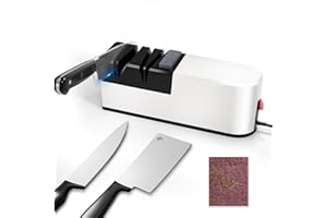 THRIVINGAURA Electric Knife Sharpener with Polishing Cloth, 5 in 1 Knife Sharpening with Straight Blade, Professional Diamond Knife Sharpener for Rough Sharpening and Sharpening of Knives, Low Noise (USB Style)