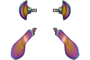 PEIXIONG 4Pcs Back Paddles for PS5 DualSense Edge Controller, Replacement Rear Paddles for PS5 Edge Controller Rear Parts,Interchangeable Metal Rear for PS5 Edge Controller (Rainbow) [video game]