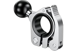 BRCOVAN Lega Alluminio Supporto per Morsetto per Manubrio con Giunti Sferici in TPU da 1 Pollice (25,4 mm) Compatibile con RAM Mounts B Szie Braccio a Doppia Presa, Argento