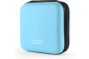 KUOCDSIK Range CD, boîtier de DVD Blue-Ray EVA de 48 capacités Organisateur de Stockage de Disque Dur de Protection pour Les Voyages en Voiture (48 Capacités, Bleu ciel48)