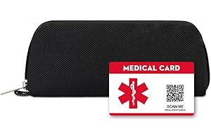 ‎DISONCARE DISONCARE Tragbare Diabetes Tasche, Insulin Pen Tasche, Halten Sie 1 Insulin Pen, 5 Pen Tipps, 1 Medical Alert ID Card Tag, Anti-Lost，Schwarz
