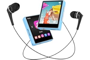DIOFOX 64GB Reproductor MP3 Bluetooth 5.3, Pantalla táctil HiFi Reproductor de Música con FM Radio EBook Grabadora Podómetro,Auriculares Incluidos, Soporte hasta 128 GB Tarjeta