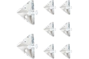 MOROBOR 10 supporti angolari in acrilico trasparente a 3 fori con viti di montaggio per rinforzare il collegamento dei mobili (21 mm x 21 mm)