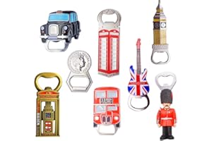 SHOPEWEBB London England Famous Icons Mix Fridge Magnet Bottle Openers - Set of 8