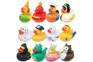 LUTER 12szt Gumowe Kaczki Dzieci Łazienka, Kolorowe Kaczka do Kąpieli Dziecko Pływak Kaczuszki do Kąpieli Słodkie Zabawki z Kaczki do Kąpieli na Baby Shower Artykuły na Urodziny