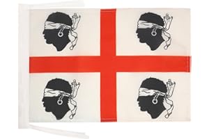 AZ FLAG - Sardinia nationalist Flag - 18'' x 12'' - 100% Polyester Sardinian independentist Small Banner with Two Cords - Fade Resistant - Vivid Colors - 18x12 in - 45x30 Cm