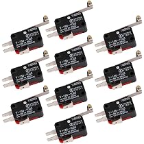 10 Interrupteurs Fin De Course KW12-3 - Micro Switch à Rouleau NO/NF
