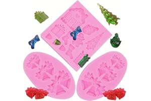 SUNSK Stampo per Torta Fondente in Silicone Campana Stampo di Natale Albero di Natale Stampi DIY Strumento di Decorazione di Cottura Cioccolato Caramelle Dolci Stampi 3 pezzi