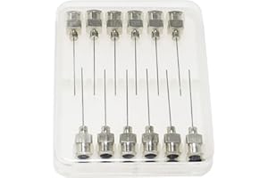 LTKJ Set di aghi per erogazione da 12 pezzi, 19 G, 50 mm, punta smussata per erogazione di siringa in acciaio inox, punta smussata, tutto in metallo