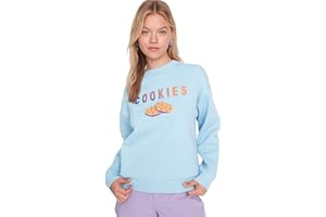 Trendyol Sudadera Regular de Cuello Redondo con Eslogan Mujer