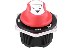 KEENSO Car Battery Isolator Switch, 32V DC 200A CONT 300A INT Car Battery Isolator Switch Disconnect Battery Isolator Switch Master Cut Off Kill Switch for Cars Off Road Vehicle Trucks Marine Boat car switch