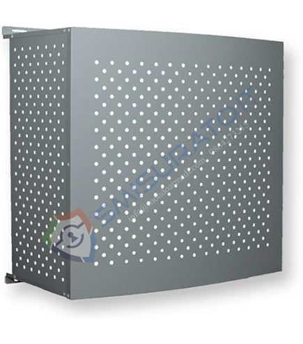 OSmari Copertura Condizionatore Esterno | Lega Alluminio | 100x50x70cm | Bianco | Decorativa - Foto 4