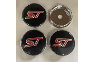 OBONG 4 Piezas Coche Tapas Centrales Tapa Central del Cubo Compatible con para Ford ST Fiesta EcoSport Explorer Escort Kuga Focus 1 2 3 mk2 mk3 mk4 mk5 mk7 54mm 60mm Tapacubos Tapas Embellecedoras Centro