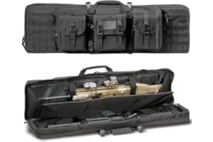 ACEXIER Double Rifle Bag Gepolsterte abschließbare Karabiner Lange Gewehrtasche Gewehrrucksack Waffentasche für Jagd Schießstand Schusswaffentransport mit Molle-System