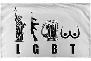 BANGER FLAGS Banger - LGBT - Liberty Guns Beer Tits Motivational Inspirational Office Gym Wall Dorm Decor Design on a 3X5 Feet Flag with 2 Grommets for Easy Outdoor Hanging. Authentic BANGER FLAG