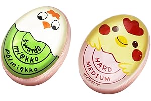 VASTSEA 2 Pezzi Timer uova Egg, Temperatura Dell'uovo Sodo, Timer per Uova che Cambia Colore, Per Cucinare in Cucina(Due Colori)